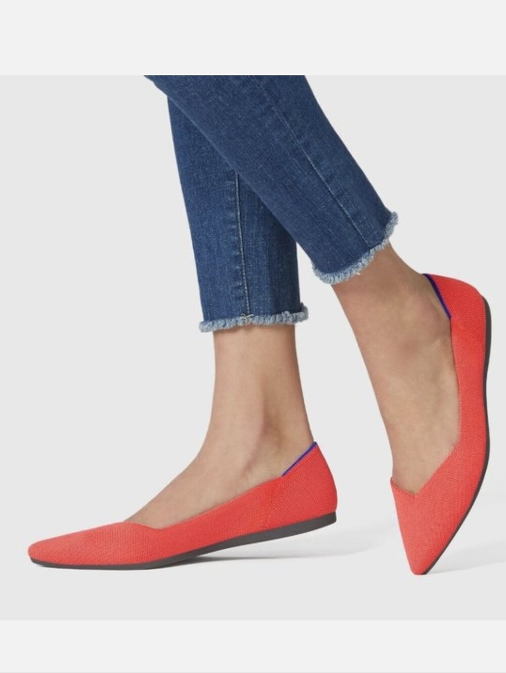Rothy's Original The Point Slip-On Pointed Toe Flats in Bright Red - Size 9.5